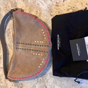 Jerome Dreyfuss Beige Hobo Bag with Pink and Gold Accents